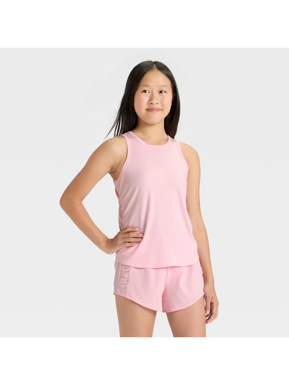 All in Motion XL Light Pink High Neck Racerback Tank Top